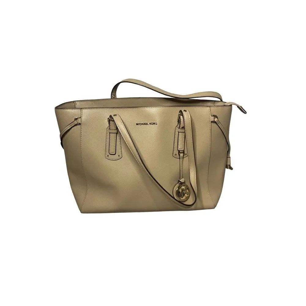 Michael Kors Voyager Medium Crossgrain Leather Tote Bag